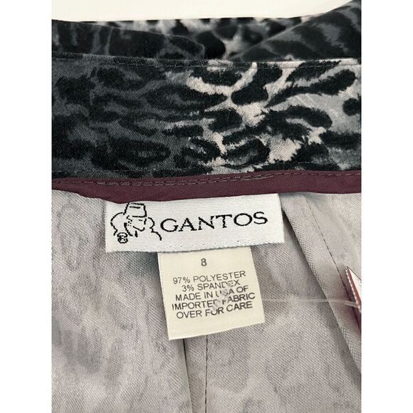 Gantos Womens Animal Print Knee Length Casual Pencil Skirt Black Gray Size 8 - Picture 3 of 6